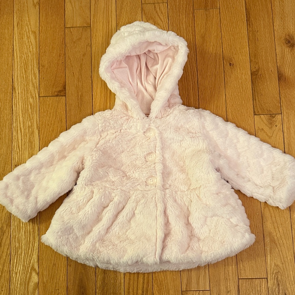 First Impressions Soft Pink Faux Fur Jacket